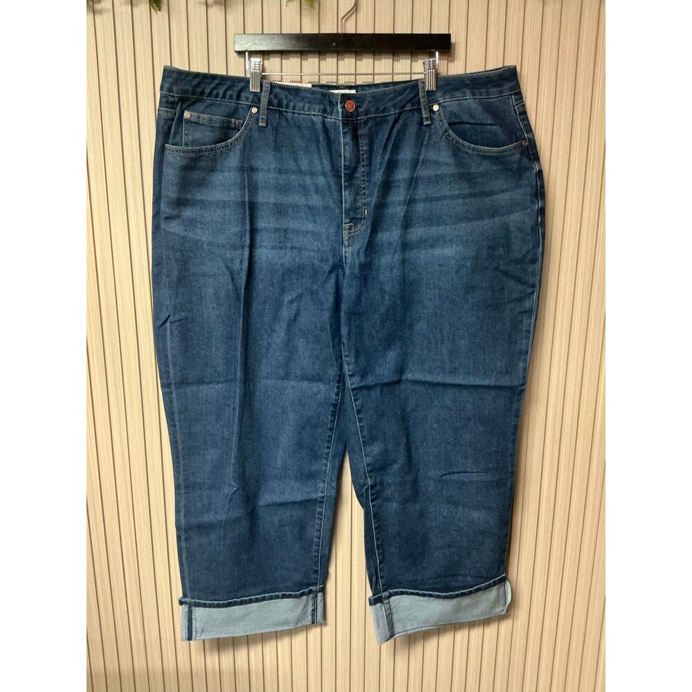 Edited x Hunter McGrady Cuffed Wide Leg Jeans Medium Wash Size 22W